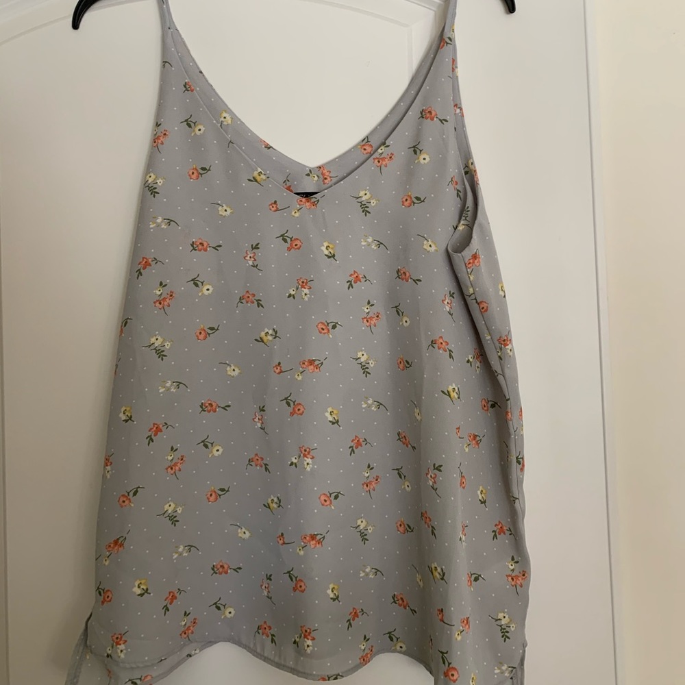 flower and polka dot tank top